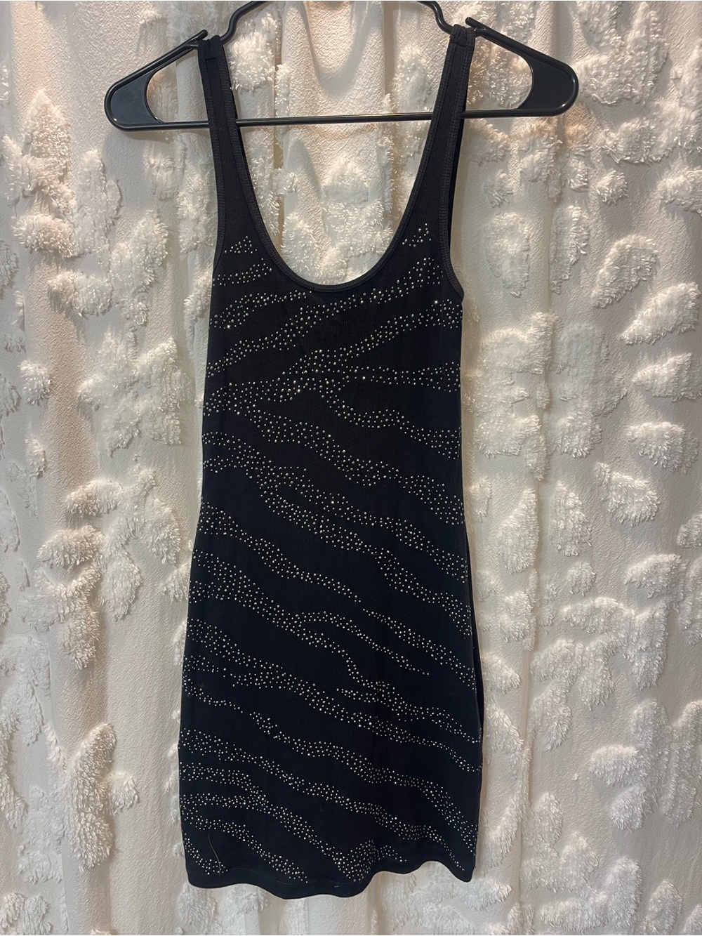 Y2K Express Black bodycon mini dress with silver studs